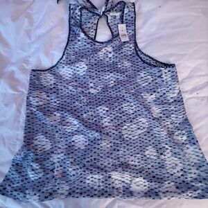 Lou & Grey Blue Tie-Back Patterned Tank